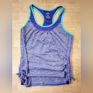 Women's purple & turquoise Avia racer back tank top, size medium